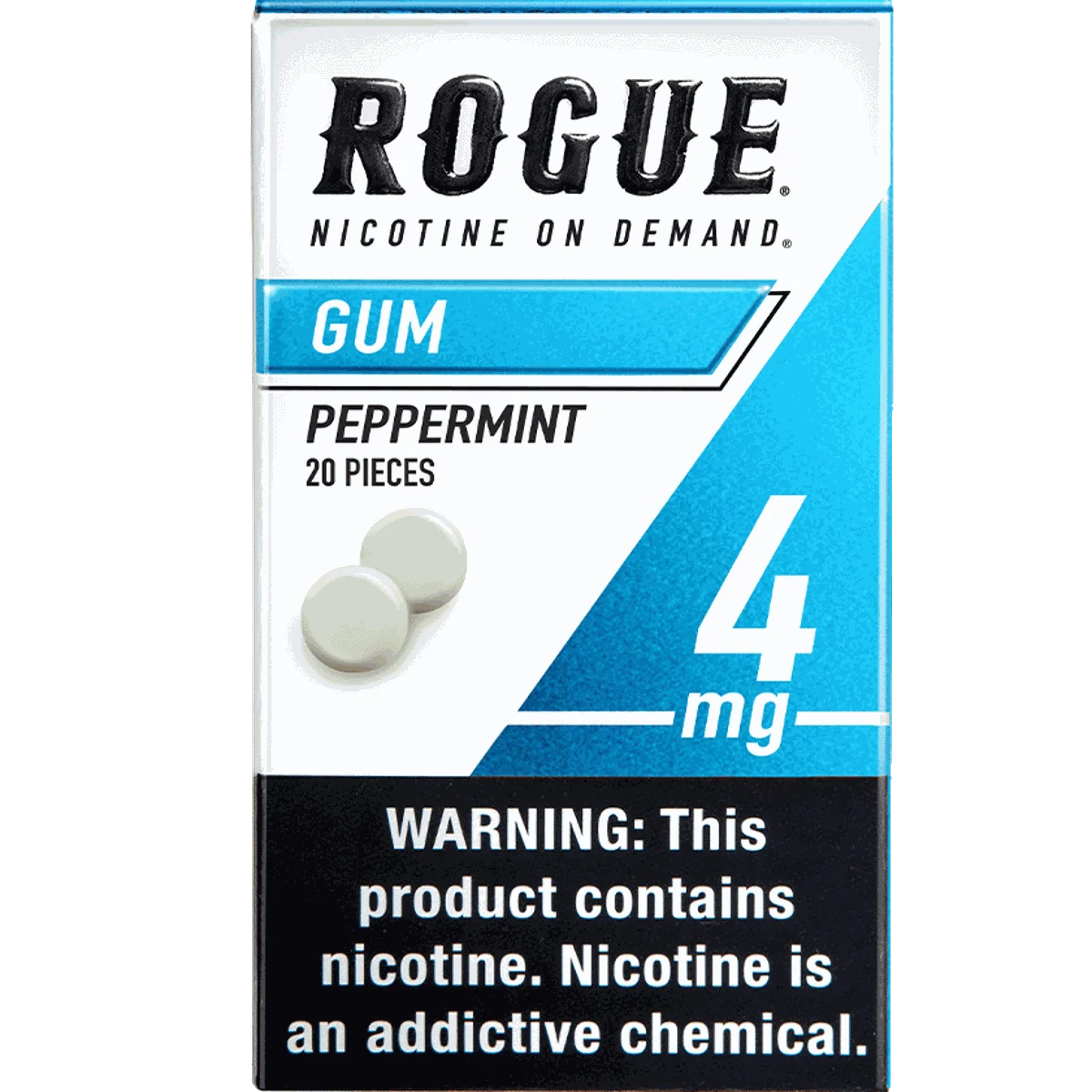 Gomme à la menthe poivrée Rogue 4 mg